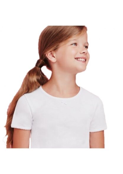 BIMBISSIMI Maglia interna bimba manica corta cotone