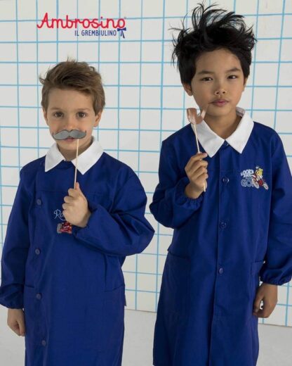 Grembiule  bimbo blù scuola calibrati - immagine 2