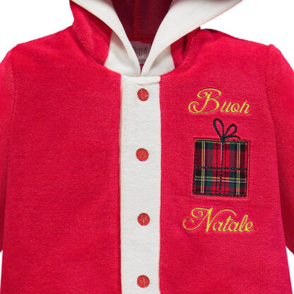 Tutina ciniglia babbo natale neonato neonata con cappelino - immagine 2